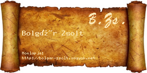 Bolgár Zsolt névjegykártya